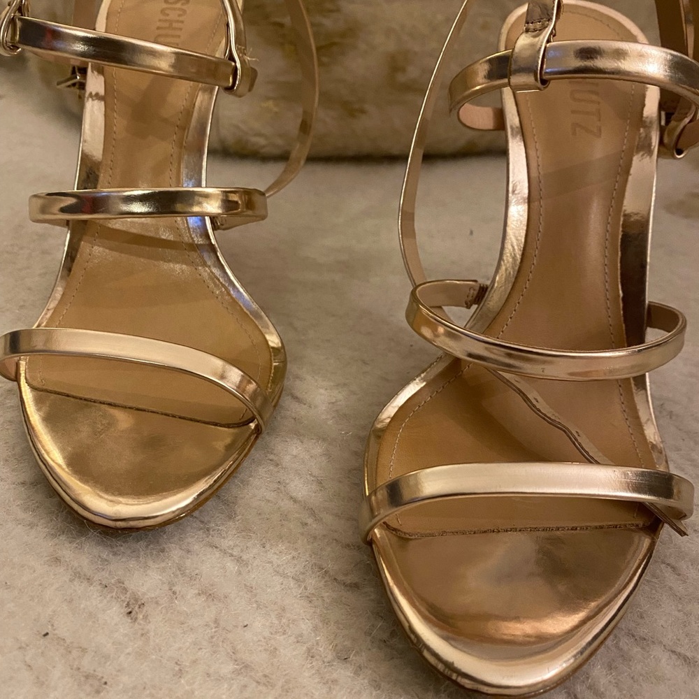 Gold SCHUTZ heels - Size 9.5 (used and in good condition)